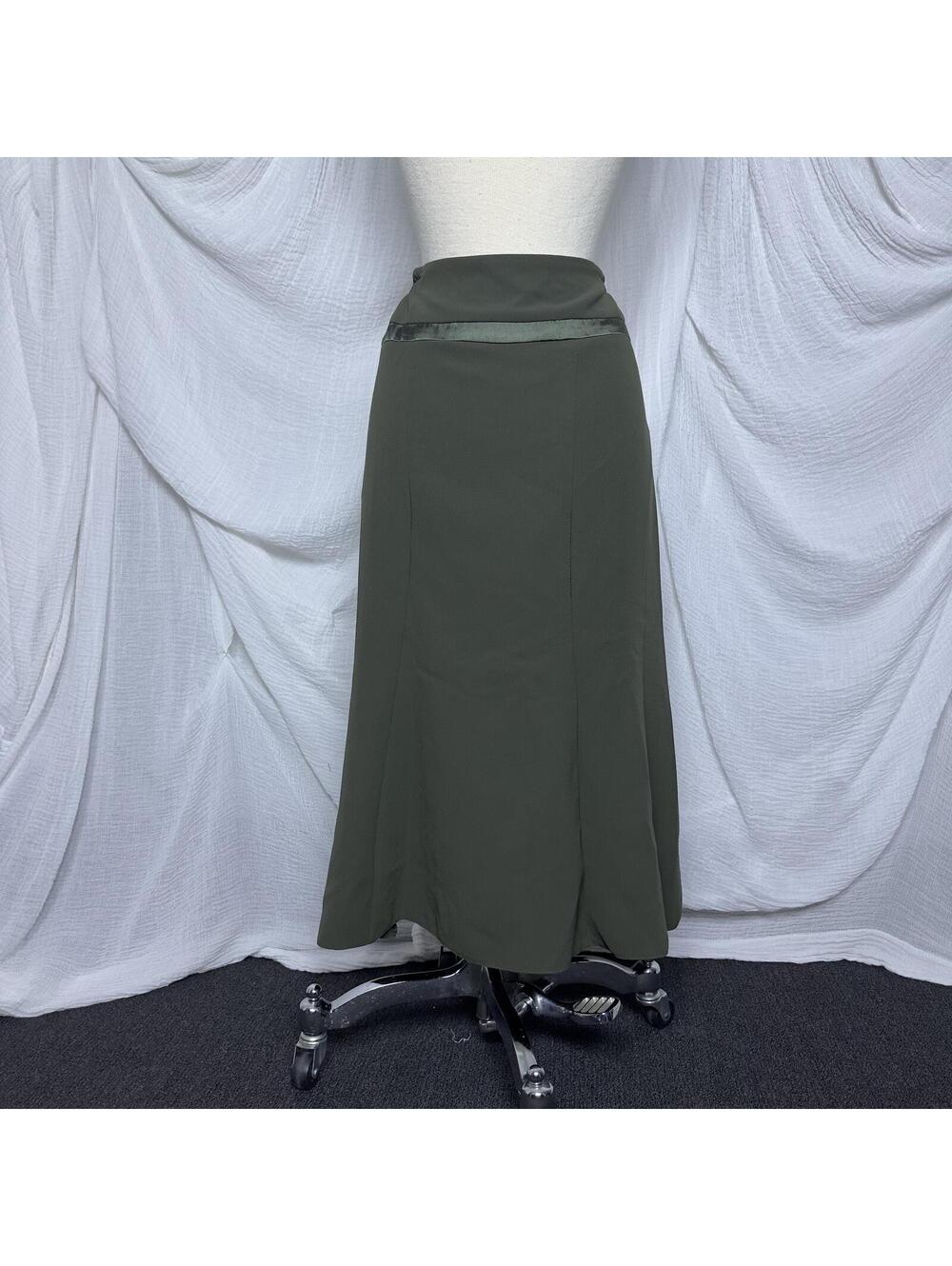 Olive Green Sequined Midi Skirt Size 18 - Picture 6 of 6